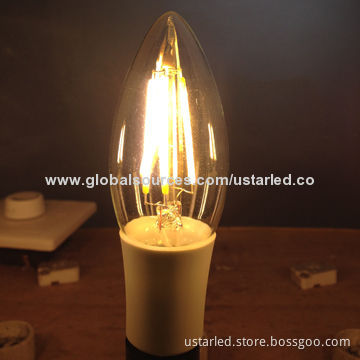 4W 440lm Filament E12/E14 LED Bulbs, 360D, AC 85-260V, Glass + PC,CRI>80, CE/RoHS, 2-year Guarantee